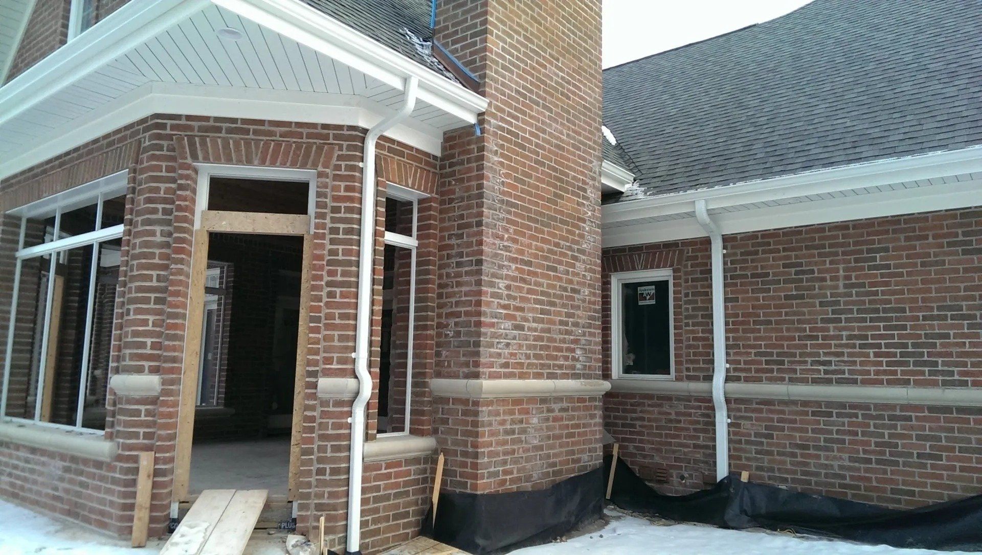 Copper and white gutters