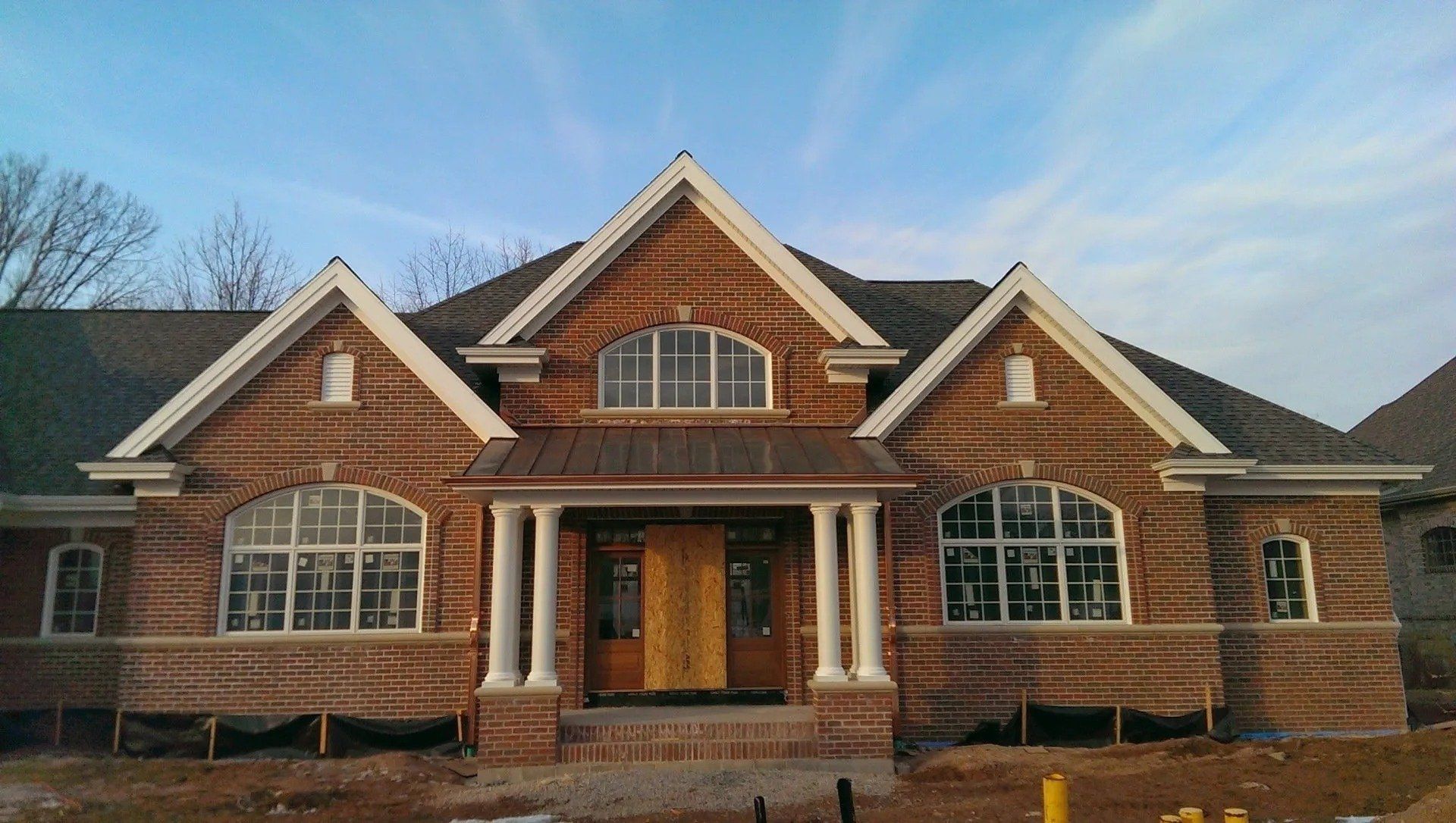 Copper and white gutters