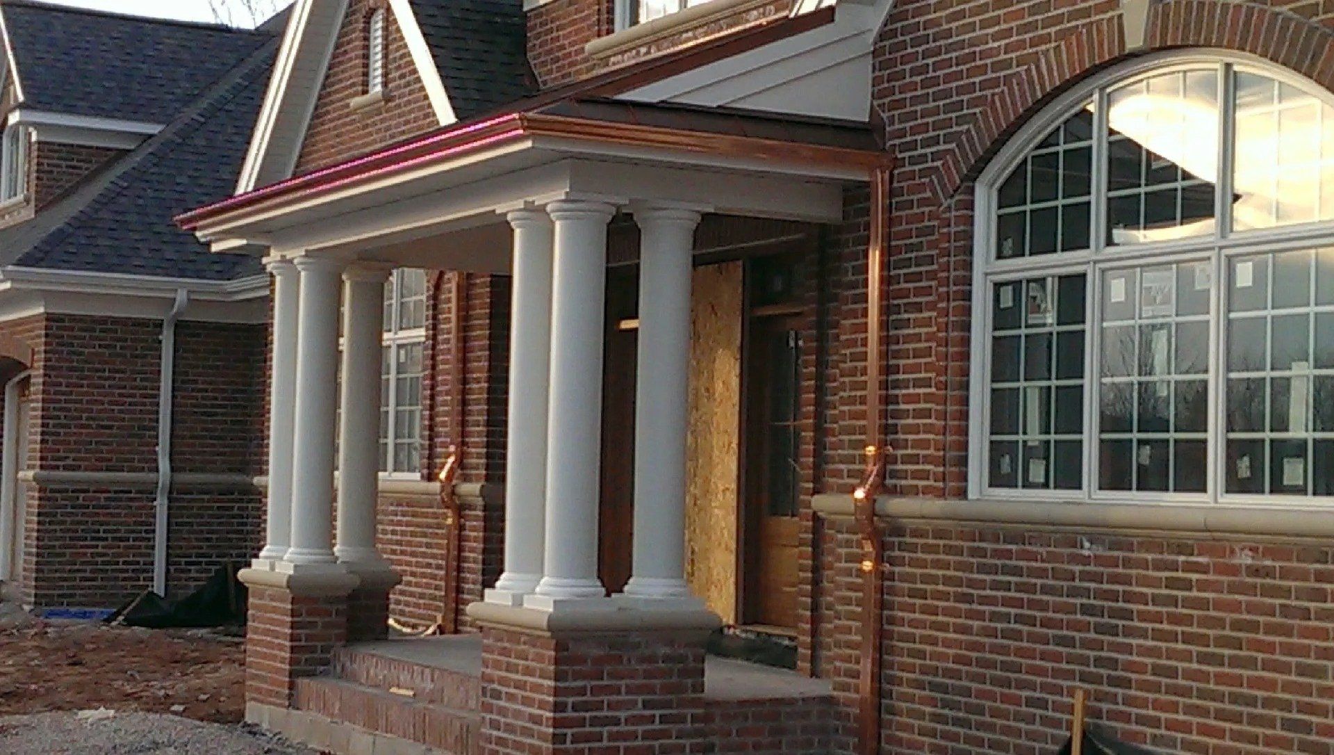 Copper and white gutters