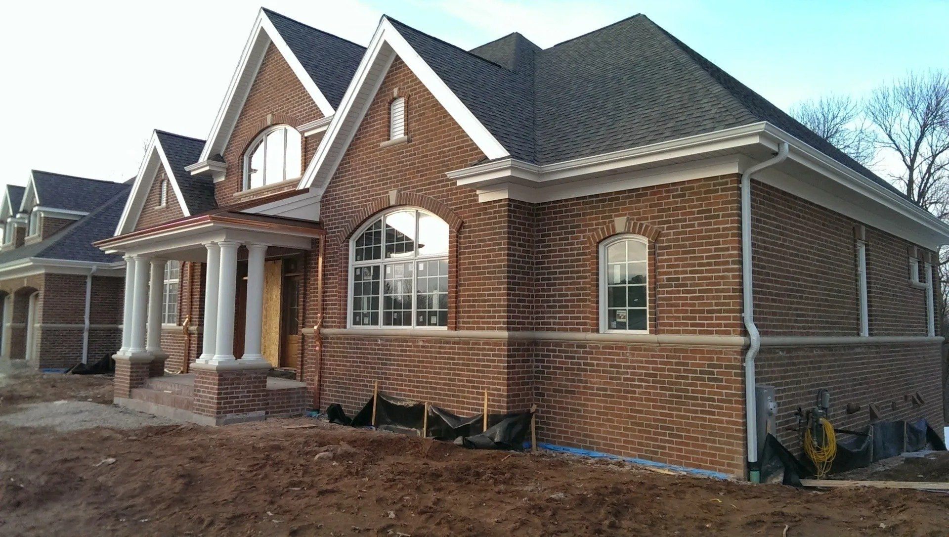 Copper and white gutters