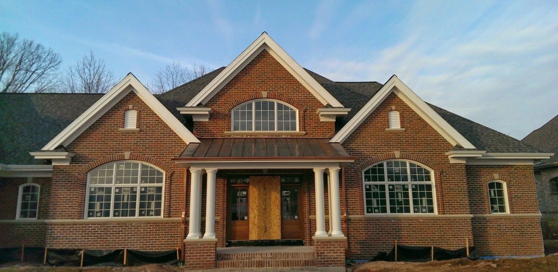 Copper and white gutters