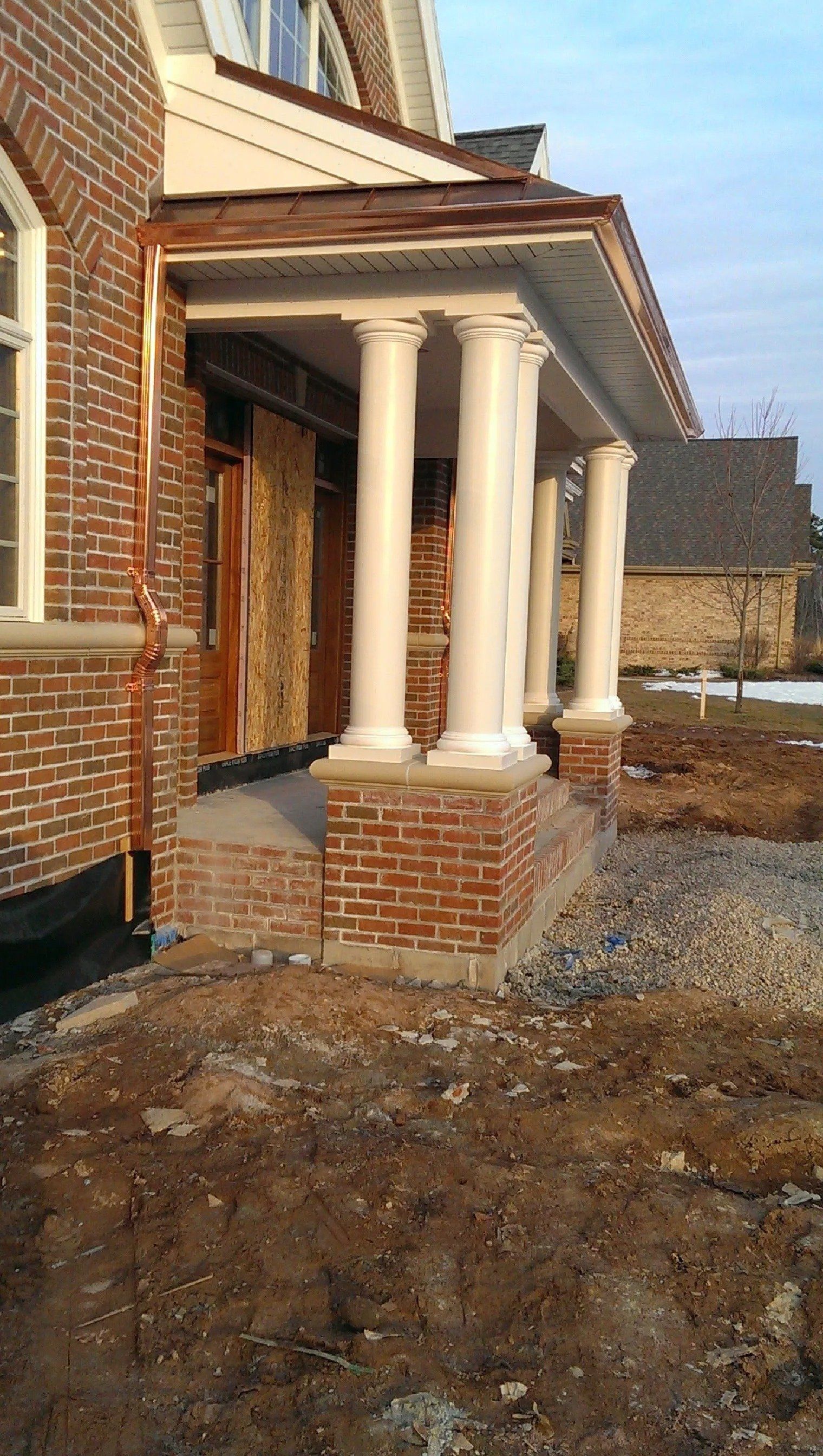 Copper and white gutters