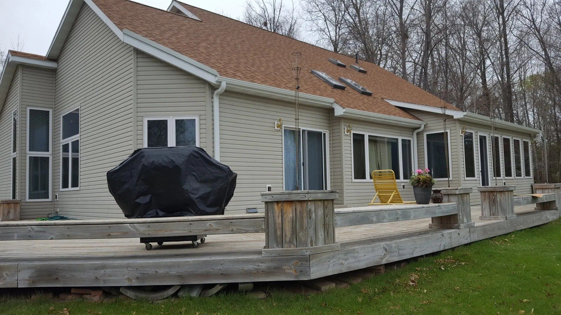 White 5 inch gutters