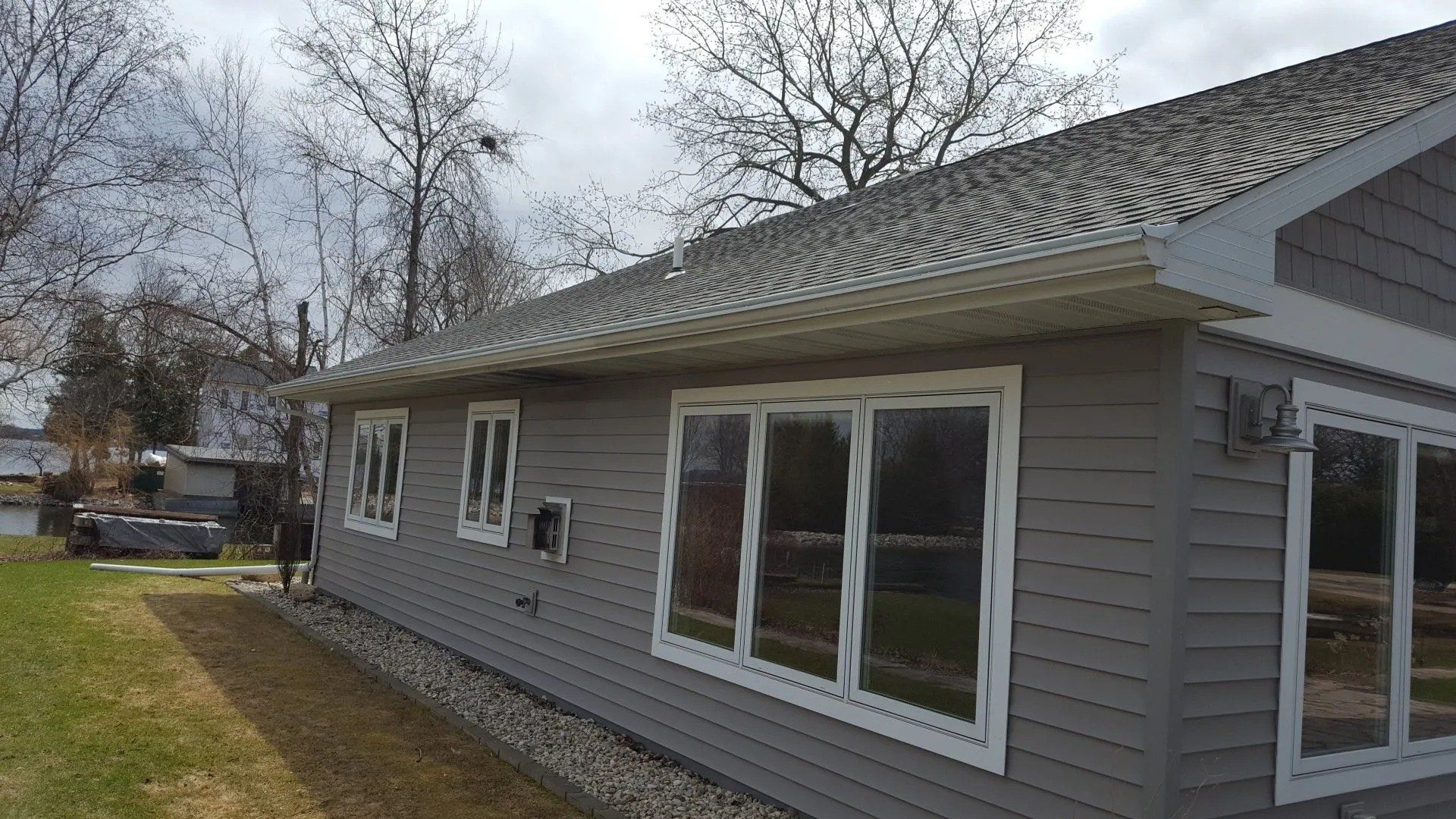 White 5 inch gutters