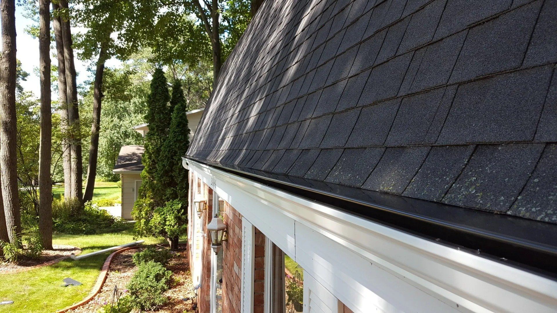 White gutter and 3x4 downspout