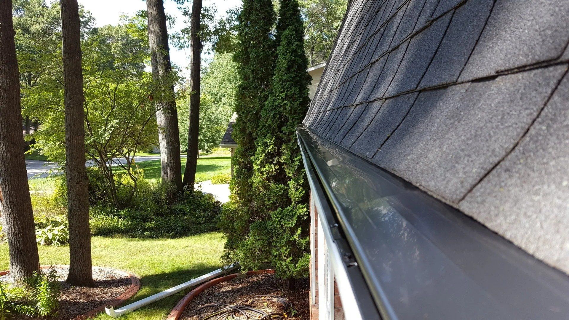 White gutter and 3x4 downspout