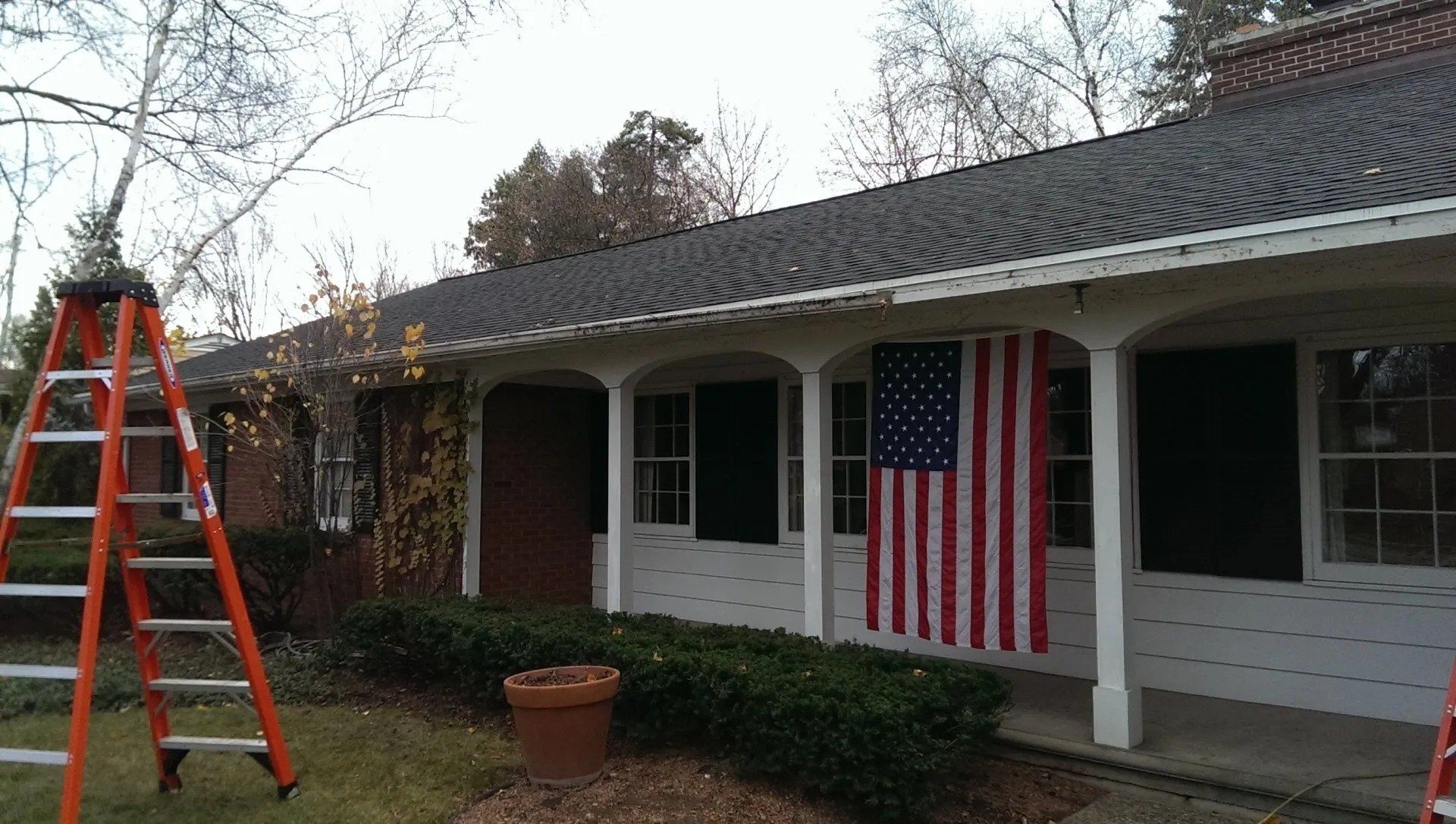 White 5 inch gutters