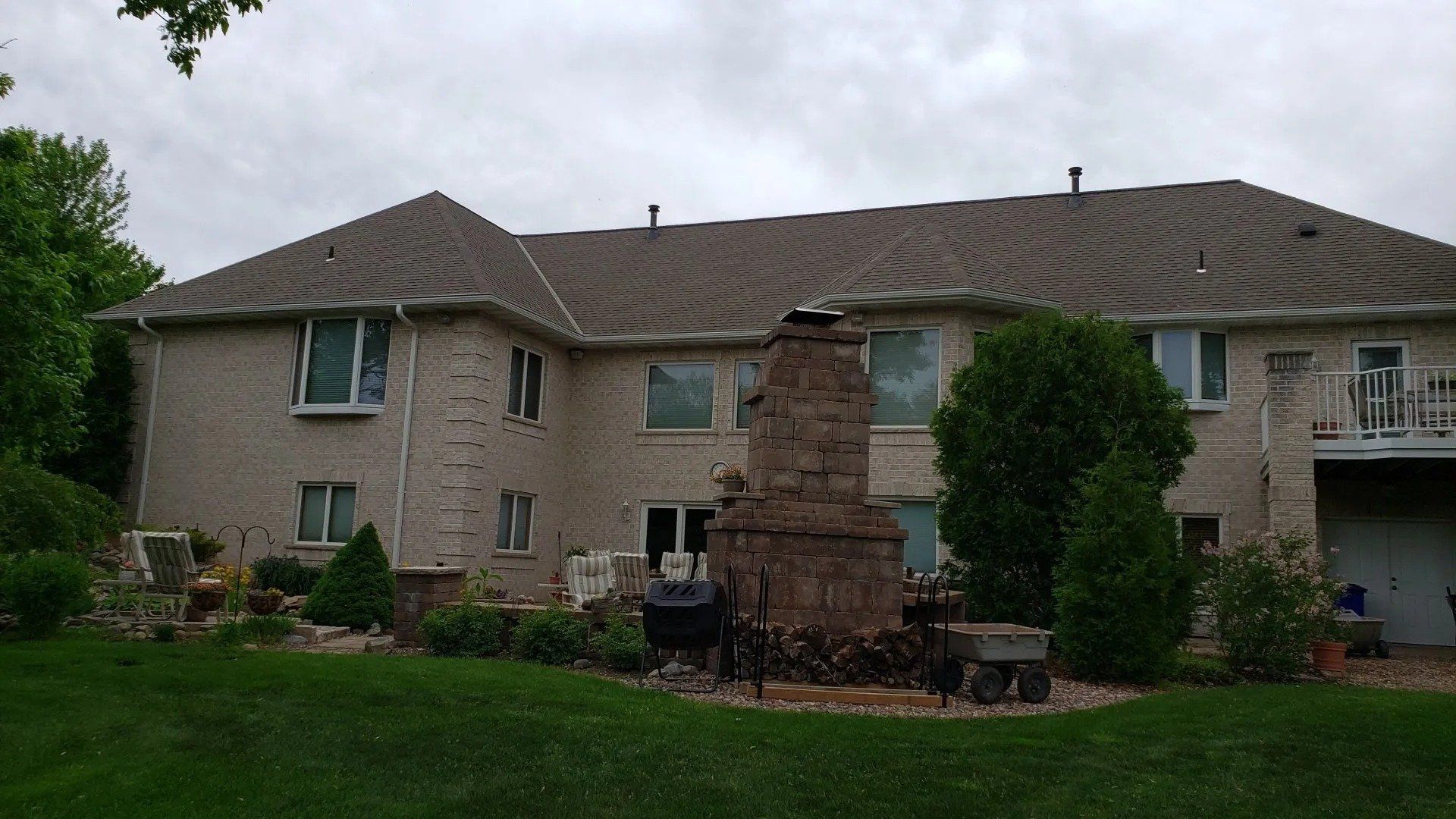 White 5 inch gutters and 3x4 downspouts