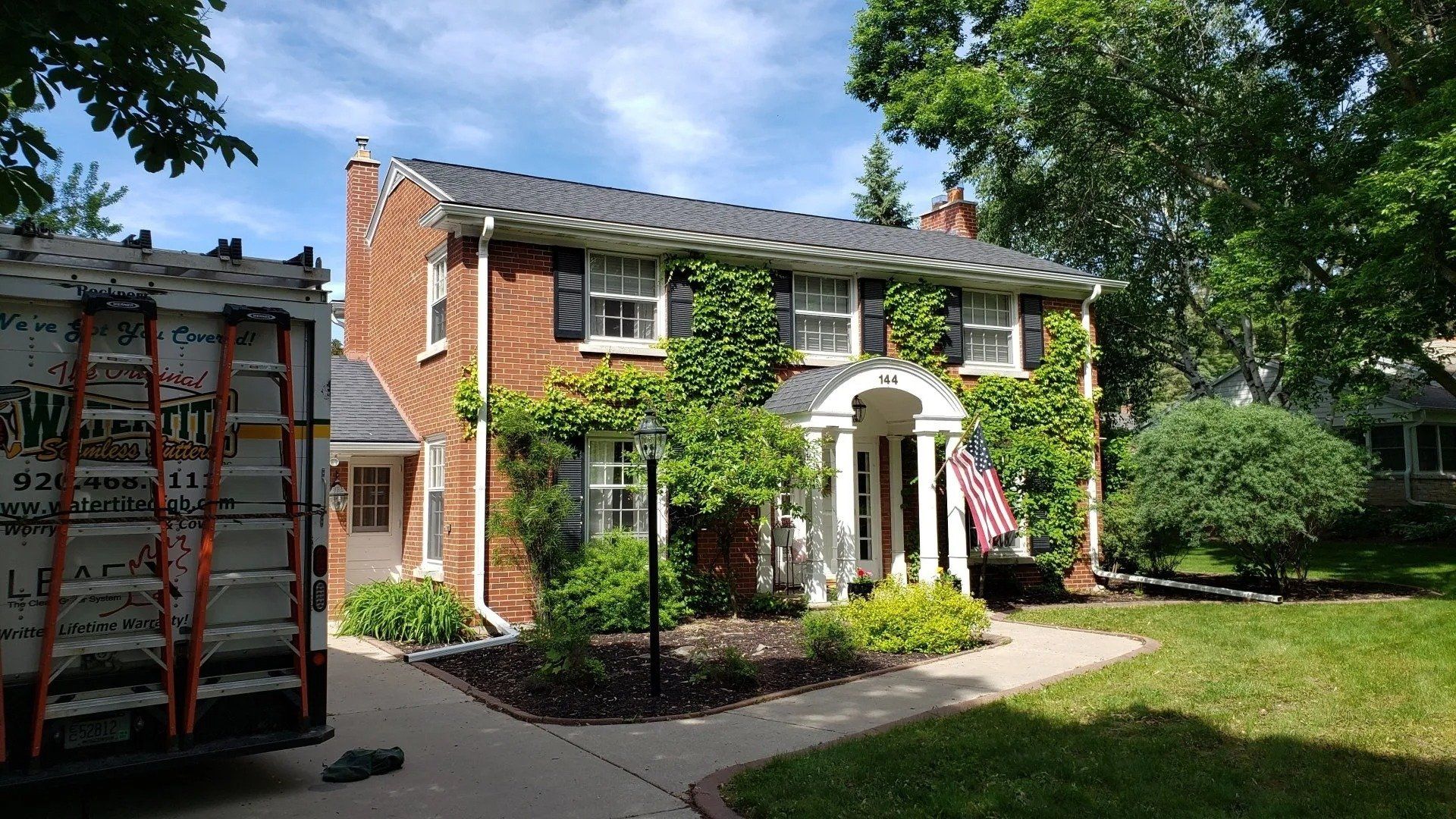 Before and after white 5 inch gutter