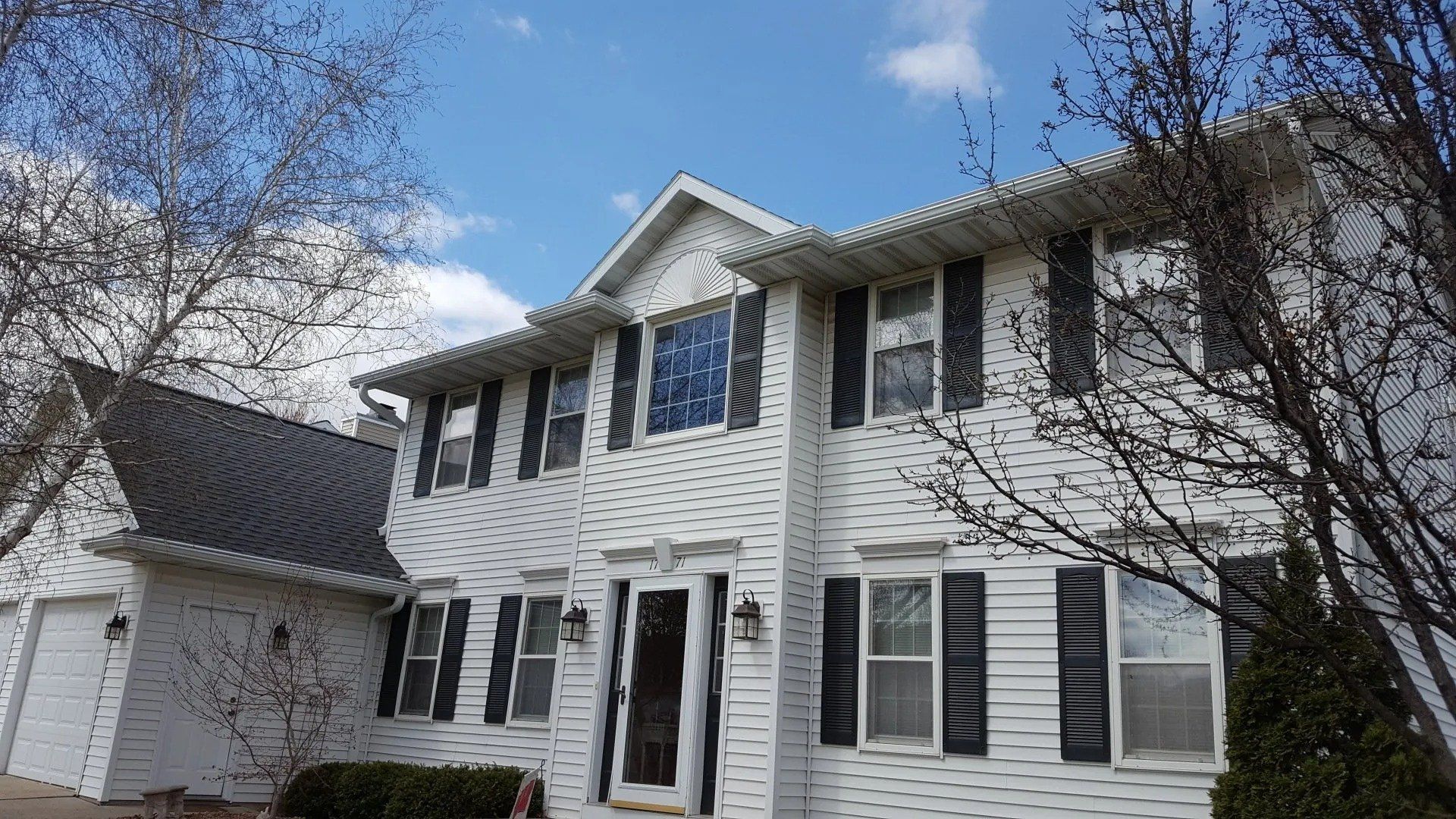 White 5 inch gutter, 3x4 downspout, and Leaf-X