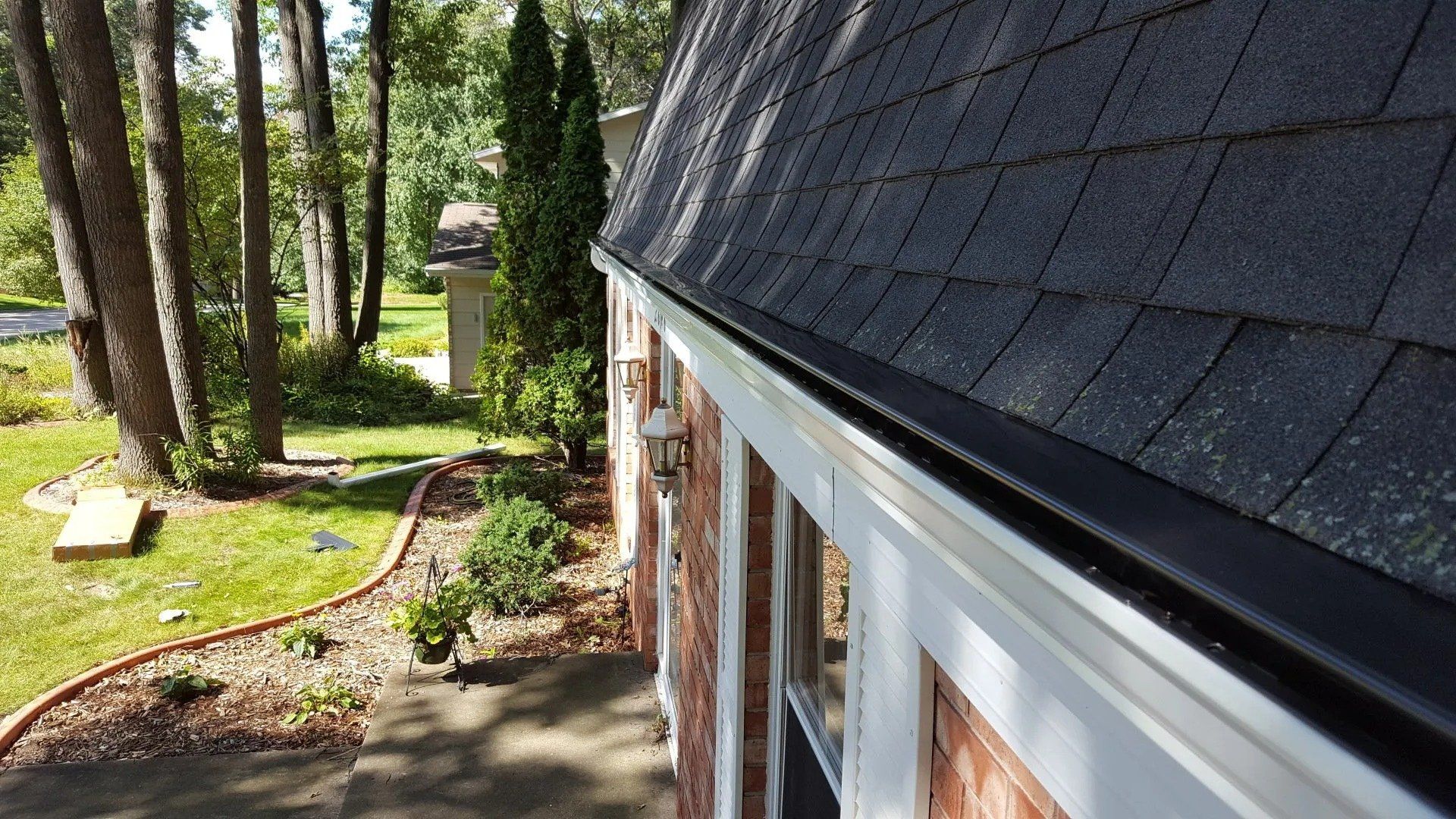 White gutter and 3x4 downspout