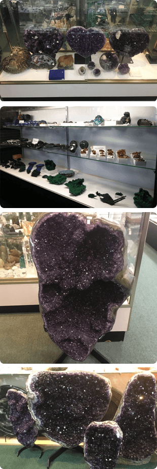 Minerals on a shelf
