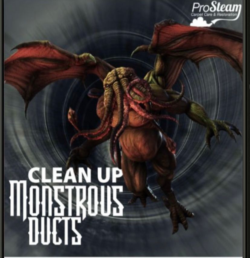 A monster is on the cover of a book called clean up monstrous ducts