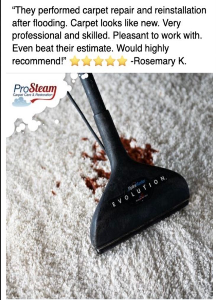 They performed carpet repair and reinstallation after flooding