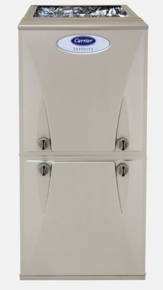 A carrier air conditioner is shown on a white background.