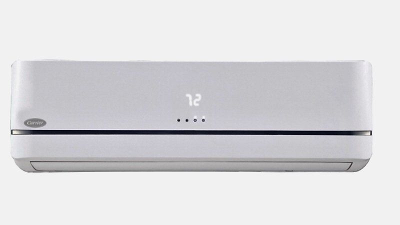 A white air conditioner with the number 12 on it