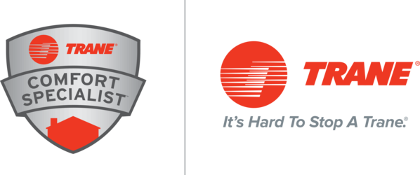Two logos for trane comfort specialist and it 's hard to stop a trane