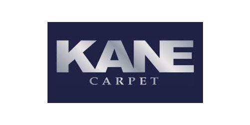 The Kane carpet logo is on a blue background.