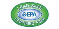 A lead safe certified firm logo on a white background.