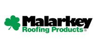 The logo for malarkey roofing products has a clover on it.
