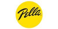 A yellow circle with the word pella written on it.