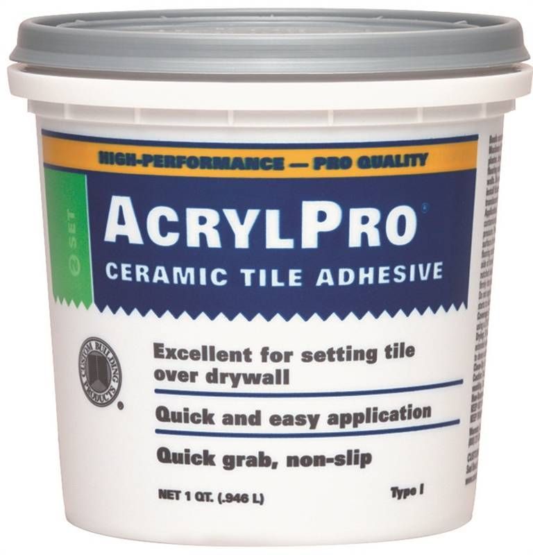 CUSTOM AcrylPro Ceramic Tile Adhesive, 1 qt Pail