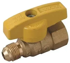 BrassCraft Straight Gas Ball Valve 3/8 Flare x 1/2 Female