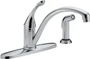 Delta Collins Kitchen Faucet Lever Handle W/ Sprayer Chrome