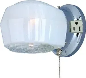 Boston Harbor Dimmable Wall Light Fixture With Pull Chain, Chrome