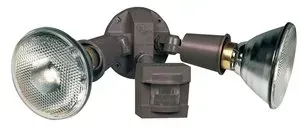 Heathco Security Floodlights, 2 Lamp, Bronze