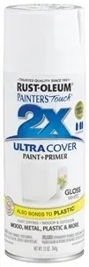 RUST-OLEUM PAINTER'S Touch General-Purpose Gloss Spray Paint, Gloss, White, 12 oz Aerosol Can