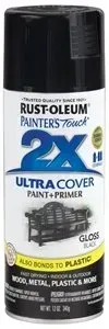 RUST-OLEUM PAINTER'S Touch General-Purpose Gloss Spray Paint, Gloss, Black, 12 oz Aerosol Can