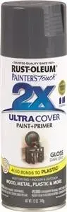 RUST-OLEUM PAINTER'S Touch General-Purpose Gloss Spray Paint, Gloss, Dark Gray, 12 oz Aerosol Can