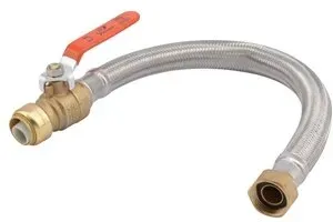 Cash Acme Braided Flexible Water Heater Connector With Ball Valve