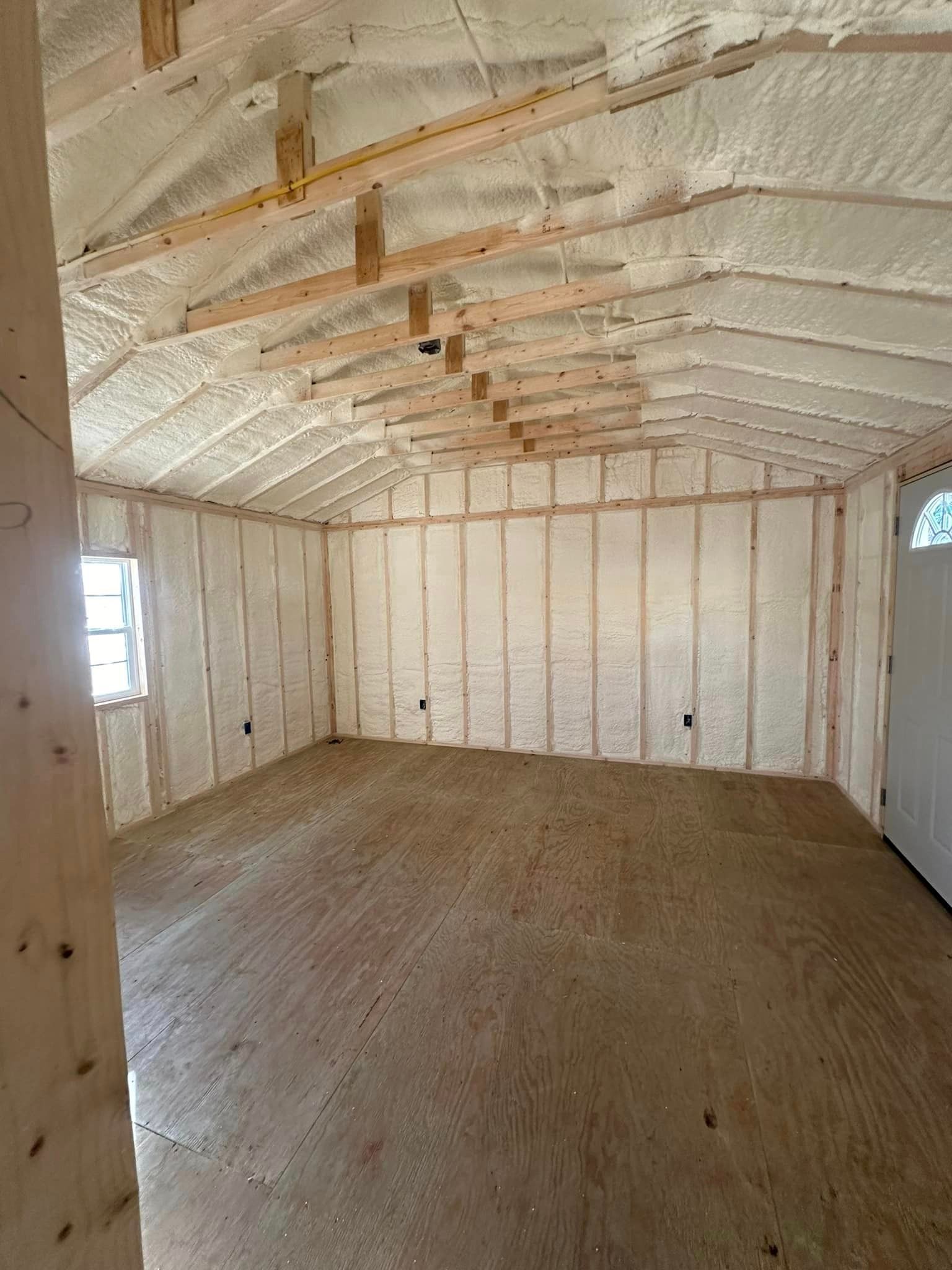 a large room with a lot of insulation on the walls and ceiling