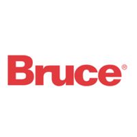 Bruce logo in bold red lowercase letters on a white background