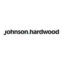 Johnson Hardwood logo in black and blue text on a white background