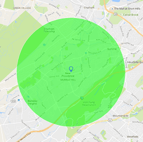 D’Amico Landscaping, Inc. service area map