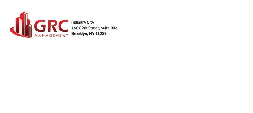 A white envelope with the GRC Management logo on it.