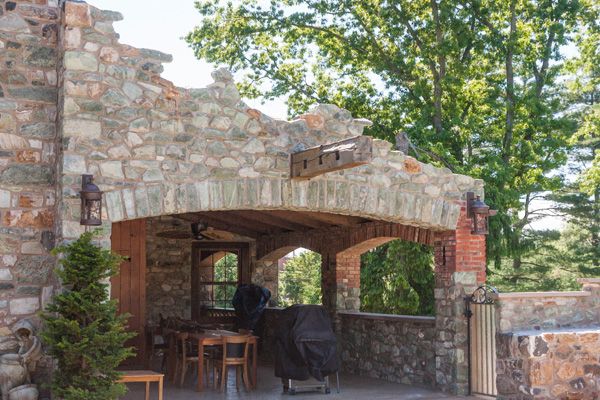 Patio with brick materials
