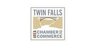 Twin Falls Area Chamber of Commerce logo with tan mountains and black text