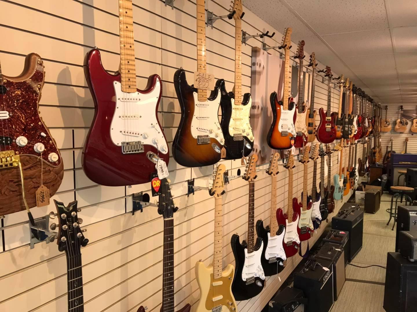 Assorted electric guitars