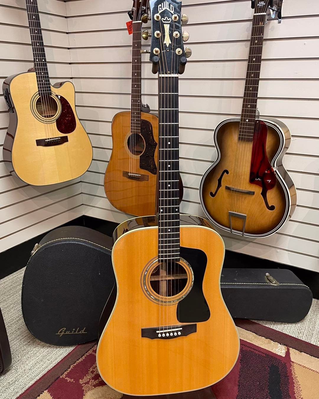 Light brown acoustic guitar