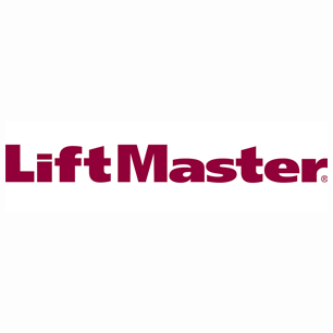 LiftMaster logo in dark red on a white background