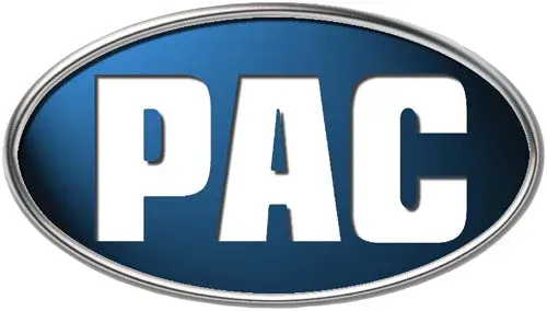 A blue and white pac logo on a white background.
