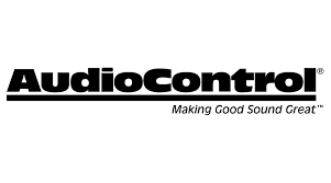 The audiocontrol logo is black and white and says `` making good sound great ''.