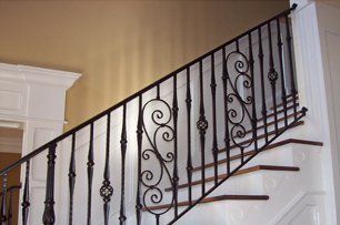 Custom iron stair railing