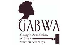 Logo of Georgia Association of Black Women Attorneys: silhouette of woman, GABWA text, gavel.