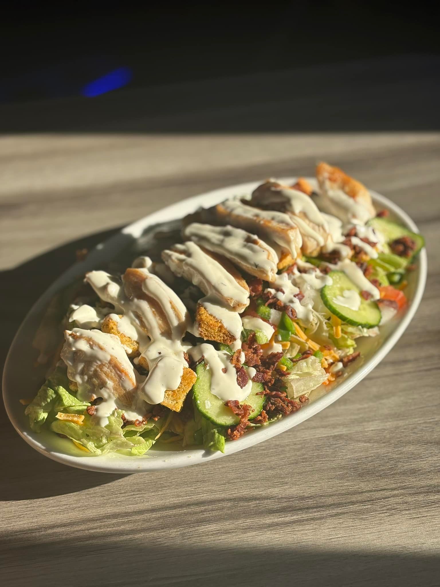 A close up of a plate of food on a table.