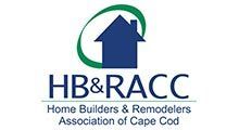 Logo of HB&RACC: blue house inside a green oval, 